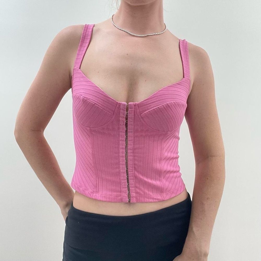 free people pink corset tank
